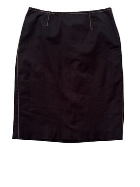 Dana Buchman Black Pencil Skirt with Contrast Topstitching